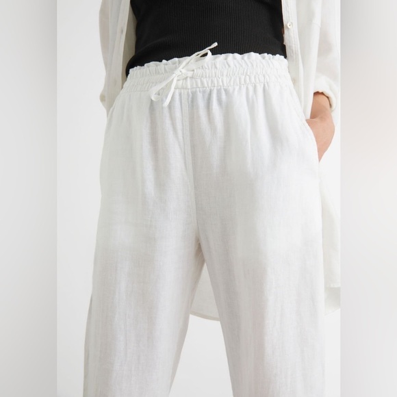 & OTHER STORIES Relaxed Linen Trousers In White - Picture 2 of 7